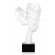 D5128PW - Kiss between lovers white lacquered sculpture