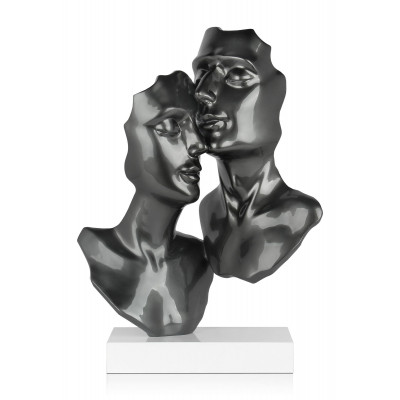 D5740EA - Lovers Resin Sculpture with Metallised Effect