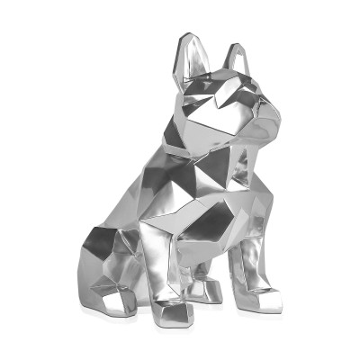 D6253RS - Seated multi - faceted bulldog with mirror effect