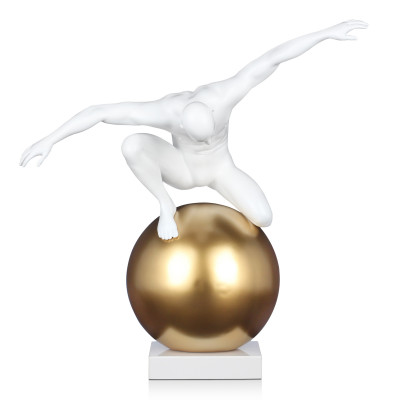 PE6462SWEG01 - Large white and gold Domination sculpture