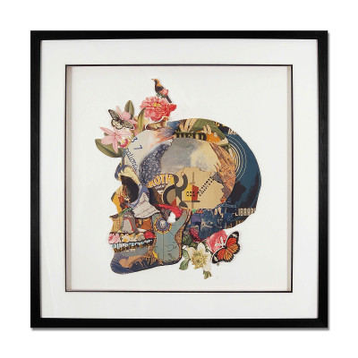 SA022A1 - Skull collage painting