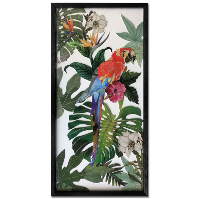 SA030A1 - Parrots in the Jungle 1 collage painting