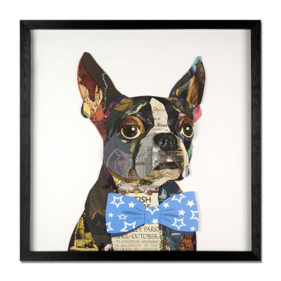 SA057A1 - Boston Terrier collage painting