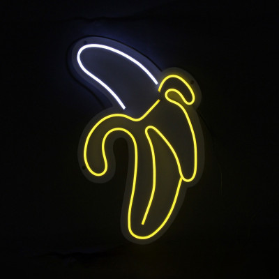 Lampada banana luminosa led da parete con cavo di alimentazione trasparente
