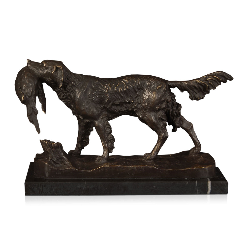 AL169 - Hunting dog bronze sculpture