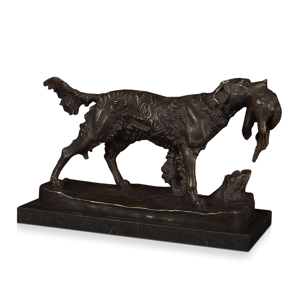 AL169 - Hunting dog bronze sculpture
