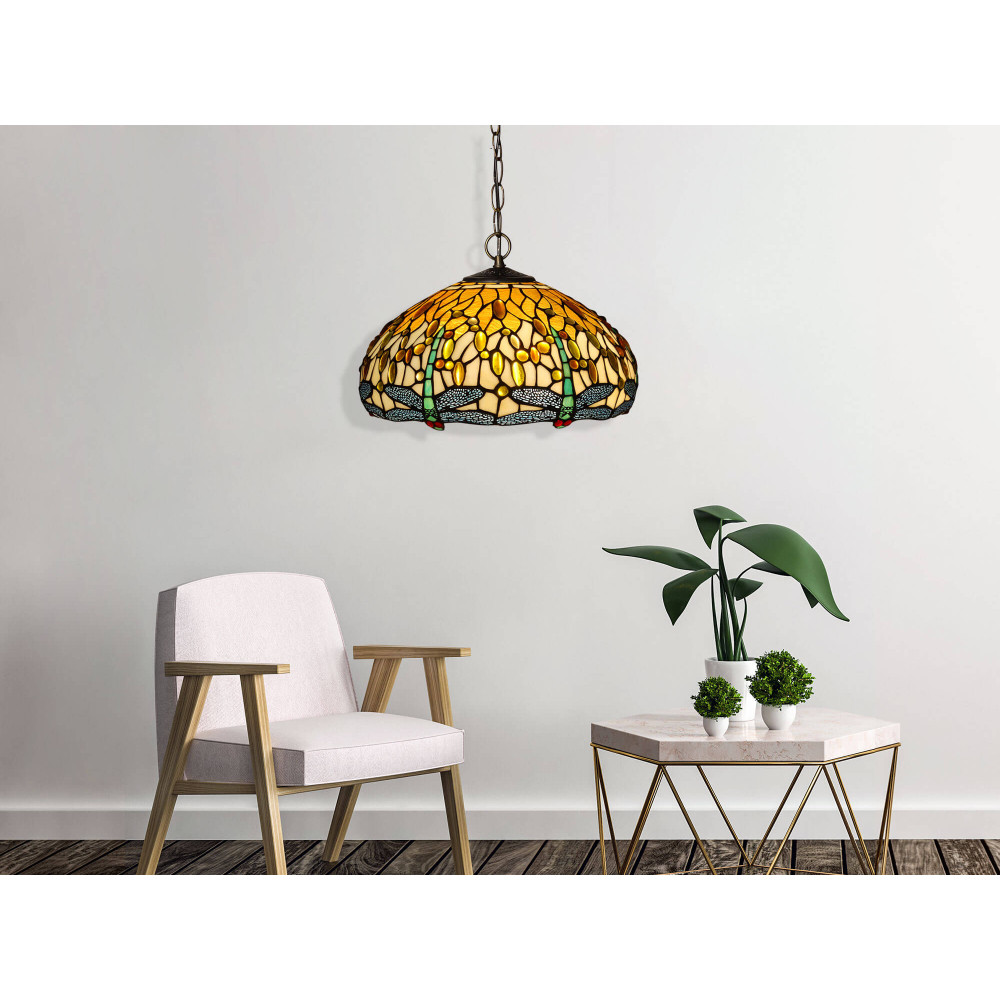 CD16511 - Yellow dragonfly ceiling lamp
