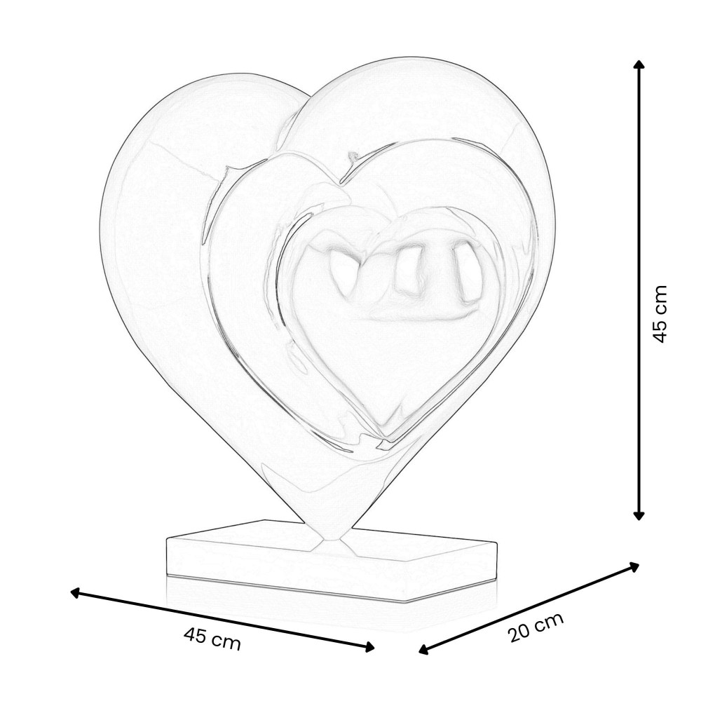 D4844PRRS - Hearts resin sculpture