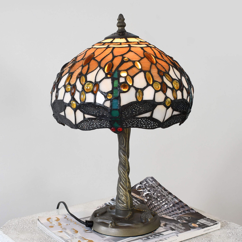 GD10244 - Yellow dragonfly bedside table lamp
