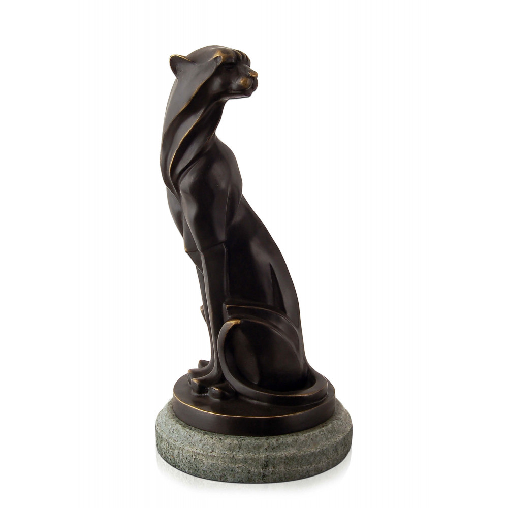 SA295 - Sitting jaguar bronze sculpture