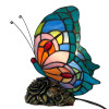 AB08006 - Tiffany style Orange, Pink, Green and Blue Butterfly bedside table lamp