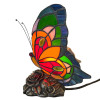 AB08020 - Tiffany style red, orange, green and blue Butterfly bedside table lamp.
