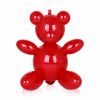 Statua in resina rossa laccata raffigurante un palloncino a forma di orsetto