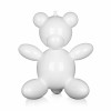 Statuetta in resina laccata bianco raffigurante un palloncino a forma di orsetto