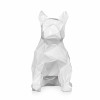 Bulldog francese bianco seduto realizzato in resina