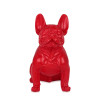 statua pop art di un cane bulldog francese rosso in posizione seduta