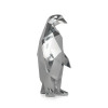 Pinguino argento sfaccettato in resina