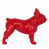 Profilo laterale di composizione in resina rappresentante bulldog francese in colore rosso