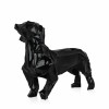 Scultura in resina colore nero raffigurante un cane bassotto sfaccettato