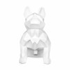 Bulldog francese bianco seduto realizzato in resina satinata