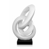 Statuetta moderna raffigurante soggetto filiforme astratto avvolto su se stesso in colore bianco