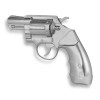 Pistola color argento in resina raffigurata con dettagli realistici
