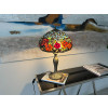 GF16414 - Red rose and blue flower floral table lamp