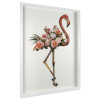 SA040A1 - Flamingo with flowers collage painting
