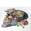 SA042A1 - Skull with flowers collage painting