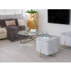 SCH005A - Pearl - grey Luxury series Cube - shaped Stool