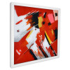 WA001BA - Red, white and black abstract painting on plexiglass