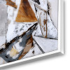 WA007WA - Abstract Painting on Plexiglass with White, Grey and Brown Geometries