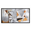 WA008BA - Painting on Plexiglas depicting Triangles with grey and gold shades