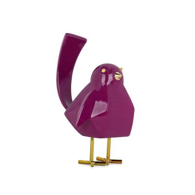 D1811PV - Purple Bird - shaped Sculpture in Resin 