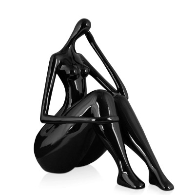 D2626PB - Small Black Contemplation Sculpture 
