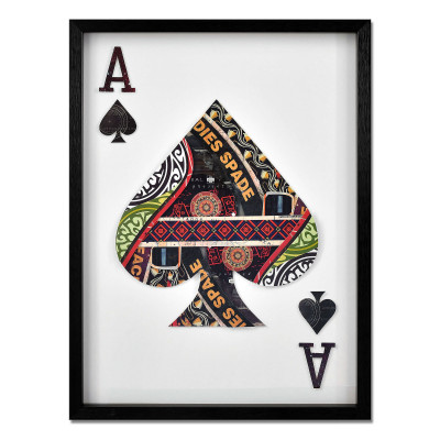 SA069A1 - Ace of Spades collage painting