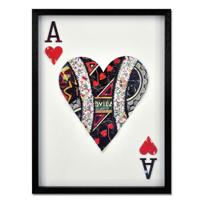 SA070A1 - Ace of Hearts collage painting