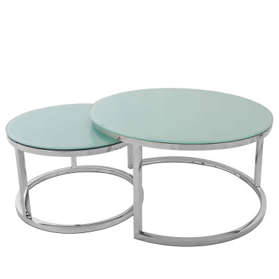 SCO002A - Luxury series stainless steel Eclisse coffee table set