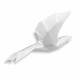 D3607PW - Oiseau origami blanc