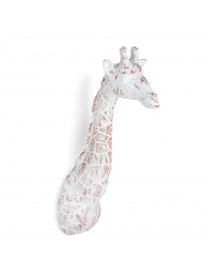 PE6019Z3 - Sculpture en résine Tête de girafe multicolore