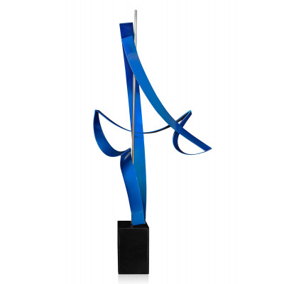 MS001A - Statuette en métal Composition de rubans bleus