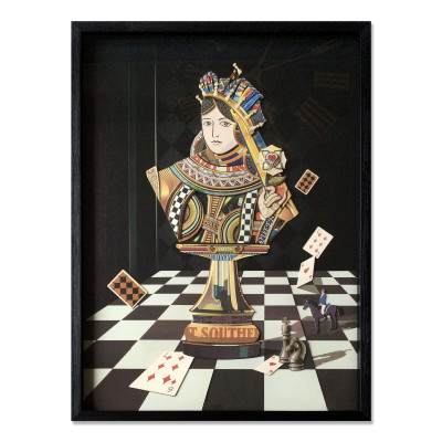 SA077A1 - Tableau collage 3D Queen of chess 