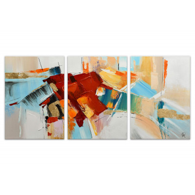 WF075TX1 - Peinture Tris abstrait multicolore
