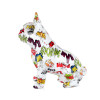 D2817W9 - Bouledogue français assis petit multicolore