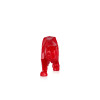 Statua di una pantera in resina rossa sfaccettata realizzata a mano