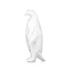D5022PW - Pingouin blanc sculpture en résine