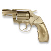 Pistola color oro a finitura satinata realizzata in resina e rappresentata con tutti i dettagli