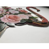 SA040A1 - Tableau collage Flamant rose avec fleurs