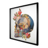 SA042A1 - Tableau collage Crâne avec fleurs