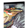 SA074A1 - Tableau collage 3D Frog with top hat 1 